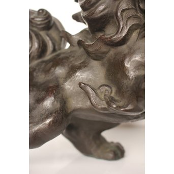 市岡紫雲 玉獅子置物　M017 