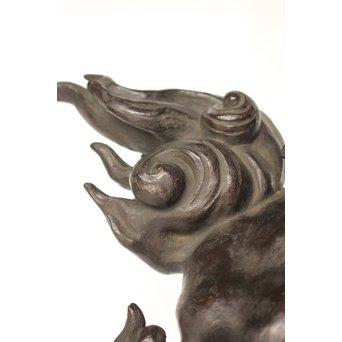 市岡紫雲 玉獅子置物　M017 