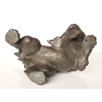 市岡紫雲 玉獅子置物　M017 