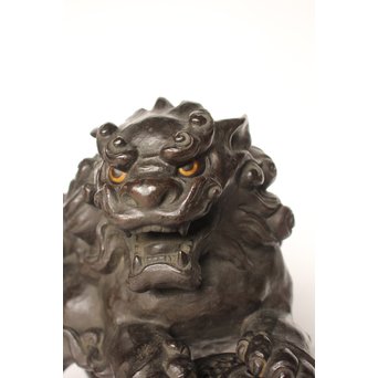 市岡紫雲 玉獅子置物　M017 