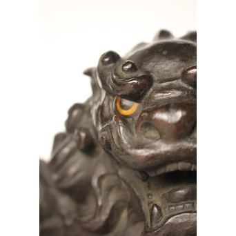 市岡紫雲 玉獅子置物　M017 
