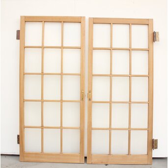 ラワン材のダイアガラスドア 2枚1組　GD1105