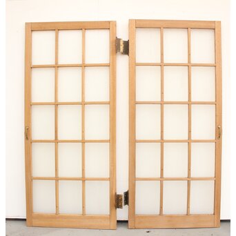 ラワン材のダイアガラスドア 2枚1組　GD1105 ウラ