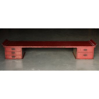 根来風古漆塗 六尺長尺机　T399