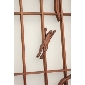 小野道風と柳と蛙　3枚1組書院欄間　R2252 