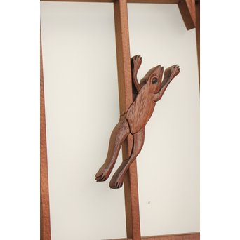 小野道風と柳と蛙　3枚1組書院欄間　R2252 