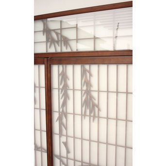 小野道風と柳と蛙　3枚1組書院欄間　R2252 