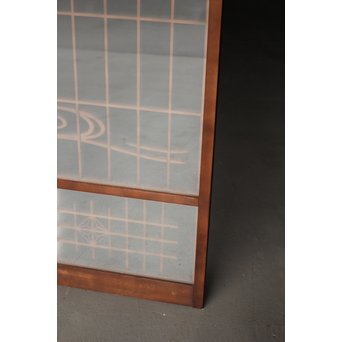 小野道風と柳と蛙　3枚1組書院欄間　R2252 