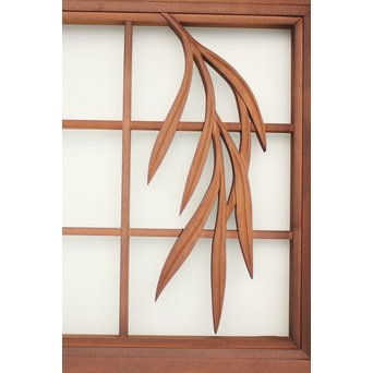 小野道風と柳と蛙　3枚1組書院欄間　R2252 