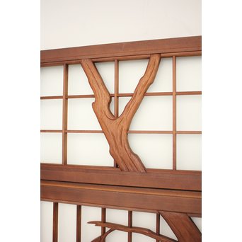 小野道風と柳と蛙　3枚1組書院欄間　R2252 