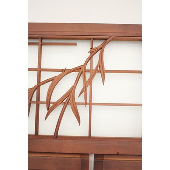 小野道風と柳と蛙　3枚1組書院欄間　R2252 