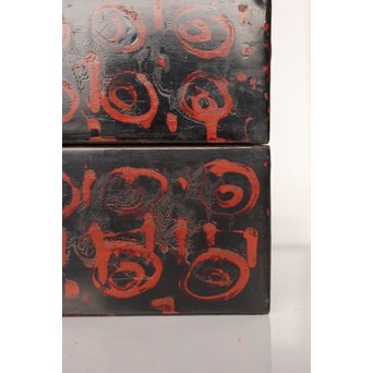 浄法寺塗 渦巻紋重箱　Q009 