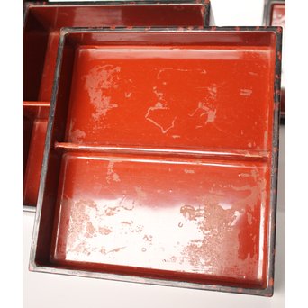 浄法寺塗 渦巻紋重箱　Q009 