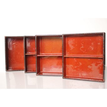 浄法寺塗 渦巻紋重箱　Q009 