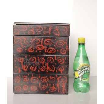 浄法寺塗 渦巻紋重箱　Q009 