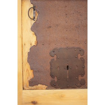 侘朽ちた鉄板 細身格子蔵戸　W588 