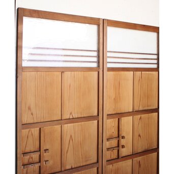 葉ガラスの一対雪隠戸 2枚1組　GD1117YD 