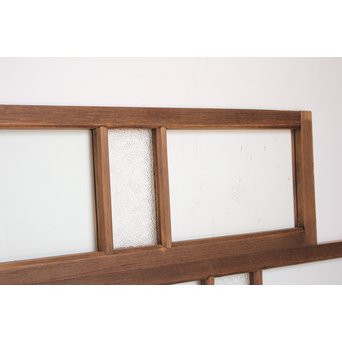 緑色ガラス欄間 2枚1組　R2257 