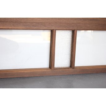 緑色ガラス欄間 2枚1組　R2257 