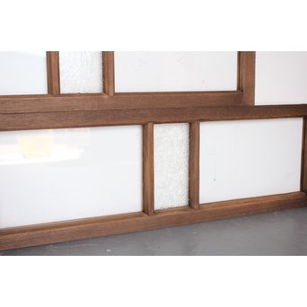 緑色ガラス欄間 2枚1組　R2257 