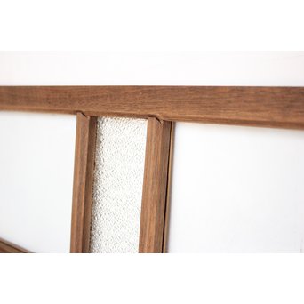 緑色ガラス欄間 2枚1組　R2257 