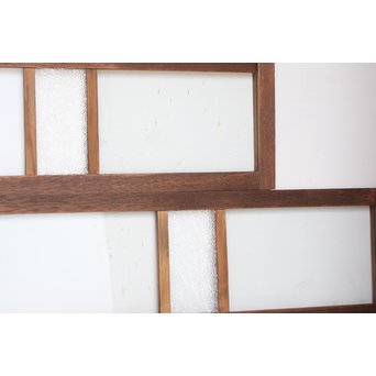 緑色ガラス欄間 2枚1組　R2257 