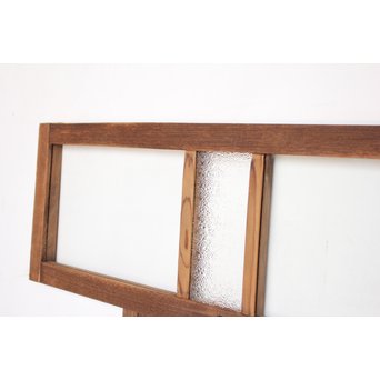 緑色ガラス欄間 2枚1組　R2257 