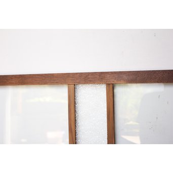 緑色ガラス欄間 2枚1組　R2257 