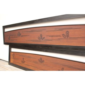 黒枠松葉透かし欄間 2枚1組　R2261 