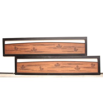 黒枠松葉透かし欄間 2枚1組　R2261 