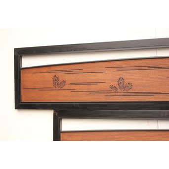 黒枠松葉透かし欄間 2枚1組　R2261 