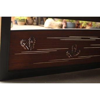 黒枠松葉透かし欄間 2枚1組　R2261 壁使いにし　背面に照明などを入れると素敵な欄間です