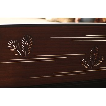 黒枠松葉透かし欄間 2枚1組　R2261 壁使いにし　背面に照明などを入れると素敵な欄間です