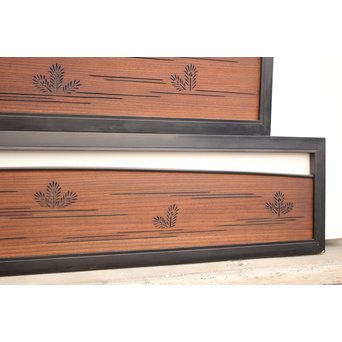 黒枠松葉透かし欄間 2枚1組　R2261 