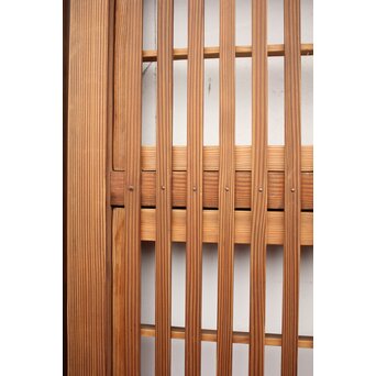 障子枠付 白木絵ガラス格子戸 2枚1組　L913 