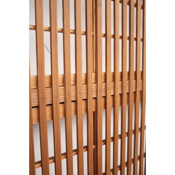 障子枠付 白木絵ガラス格子戸 2枚1組　L913 