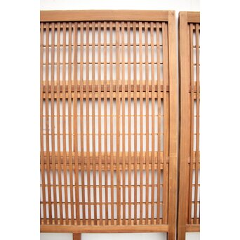 障子枠付 白木絵ガラス格子戸 2枚1組　L913 