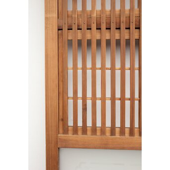 障子枠付 白木絵ガラス格子戸 2枚1組　L913 