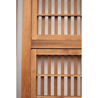 障子枠付 白木絵ガラス格子戸 2枚1組　L913 