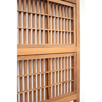 障子枠付 白木絵ガラス格子戸 2枚1組　L913 