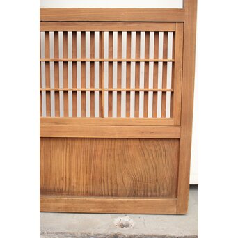 障子枠付 白木絵ガラス格子戸 2枚1組　L913 