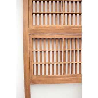 障子枠付 白木絵ガラス格子戸 2枚1組　L913 