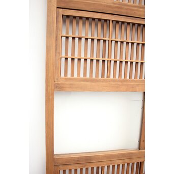 障子枠付 白木絵ガラス格子戸 2枚1組　L913 