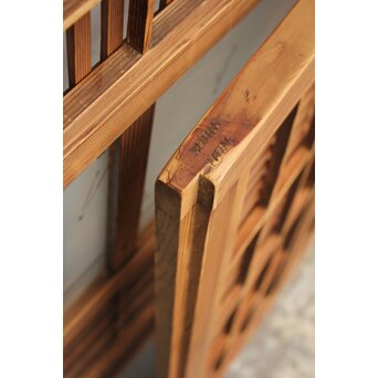 障子枠付 白木絵ガラス格子戸 2枚1組　L913 