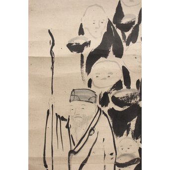 倣 伊藤若冲 千僧供養 掛軸　Z012 