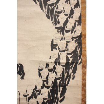 倣 伊藤若冲 千僧供養 掛軸　Z012 