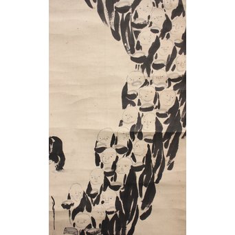 倣 伊藤若冲 千僧供養 掛軸　Z012 