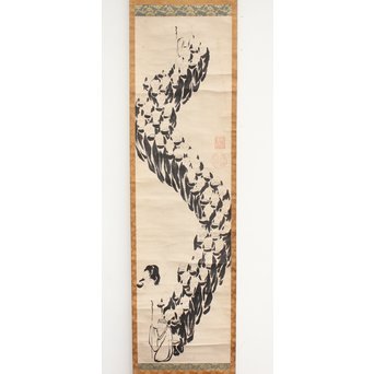 倣 伊藤若冲 千僧供養 掛軸　Z012