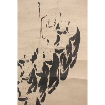 倣 伊藤若冲 千僧供養 掛軸　Z012 