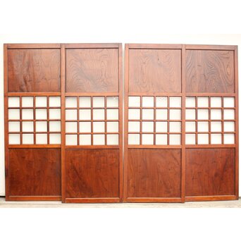 欅鏡板16分割硝子戸 4枚1組　GD1148Y